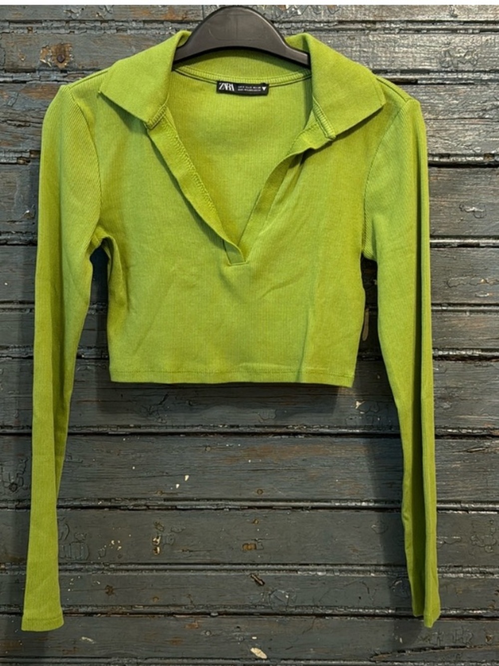 Zara Long Sleeve Cropped Polo